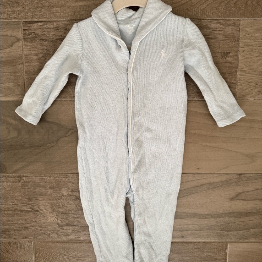 Ralph Lauren Soft Blue Kids Sweater Onesie